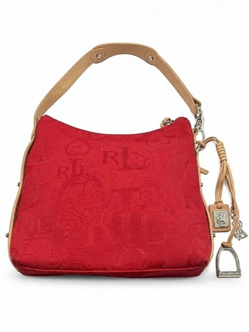 Ralph Lauren Red & Tan Shoulder Bag
